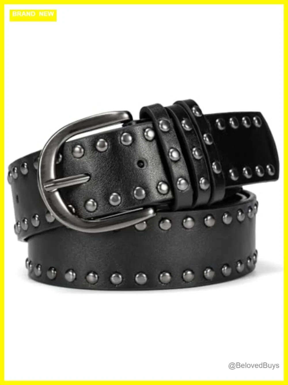 Studded PU Leather Punk Goth Belt for Women Jeans